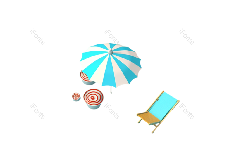 夏天图片,插画元素,蓝色背景PNG,度假免抠素材